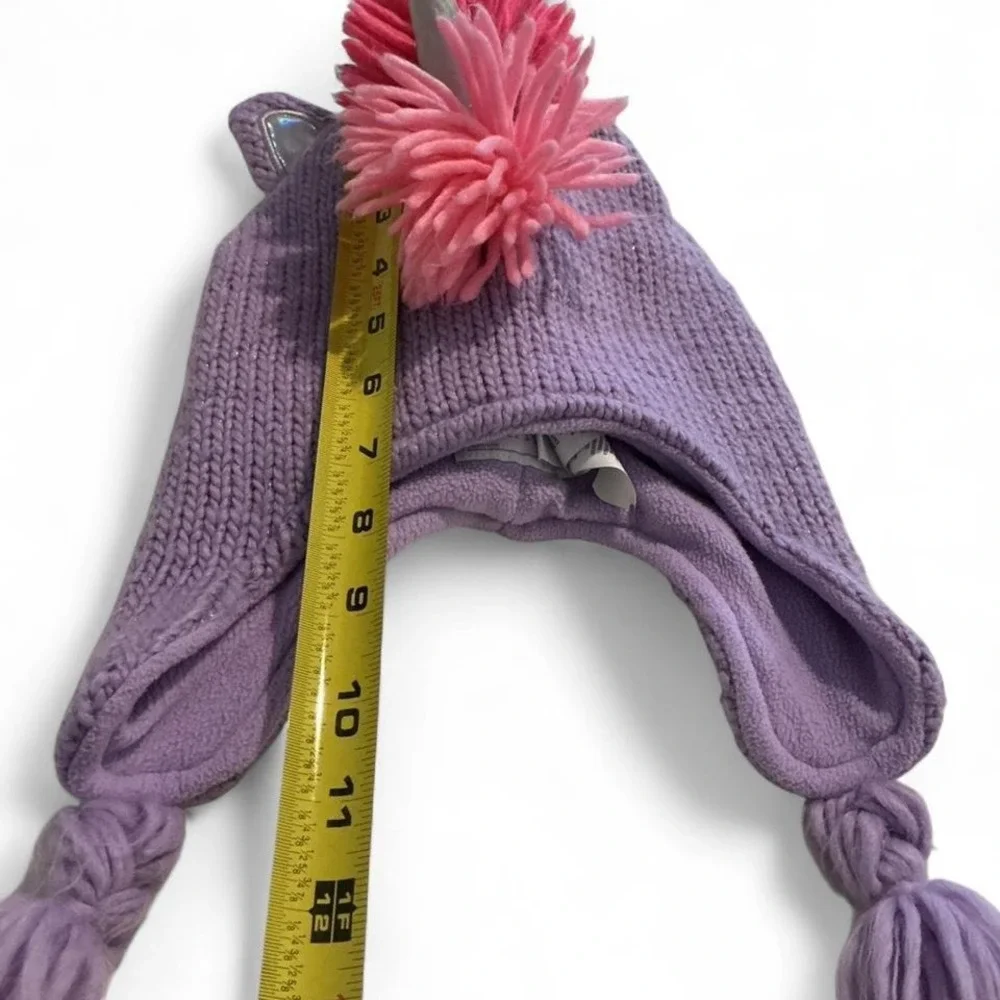 The Children's Place Unicorn Trapper Hat Kids S/M Purple Rainbow‎